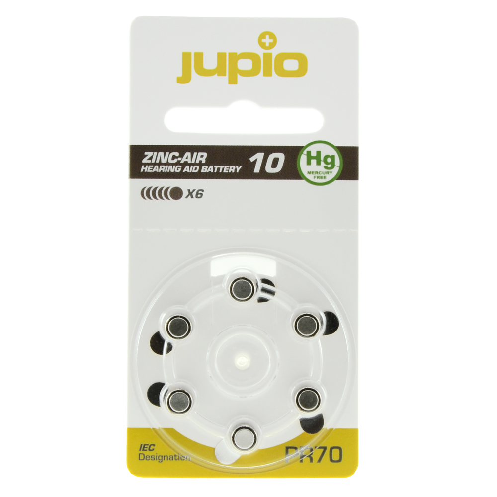Afbeelding van Hearing Aid 10 Zinc Air Yellow PR70 6 pcs
